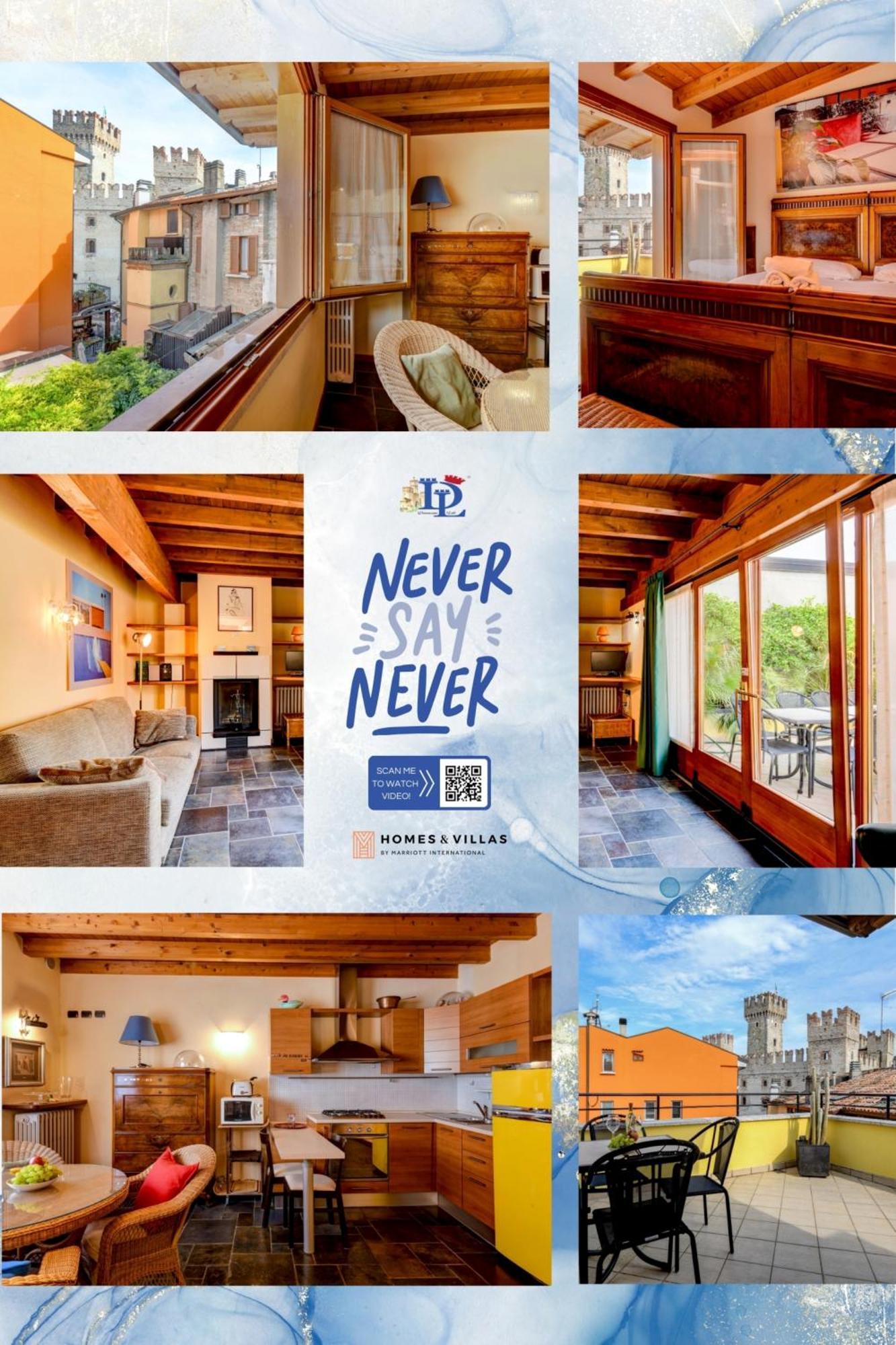 Desenzanoloft Official Partner Marriott Homes & Villas -Penthouse Never Say Never Sirmione Castle View Kültér fotó